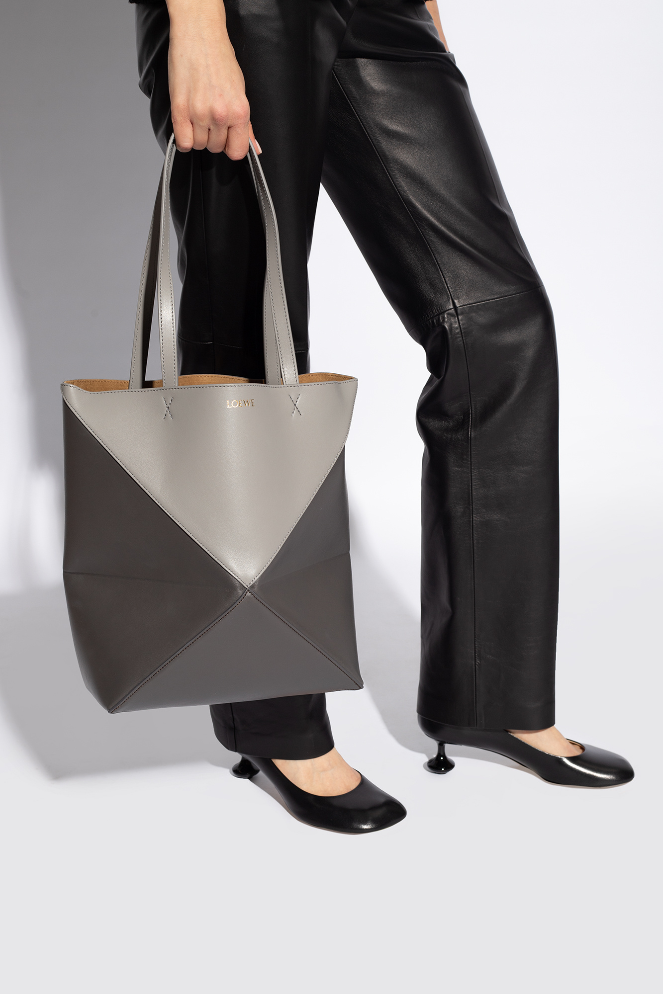 SchaferandweinerShops GB - Grey 'Puzzle Fold' shopper bag